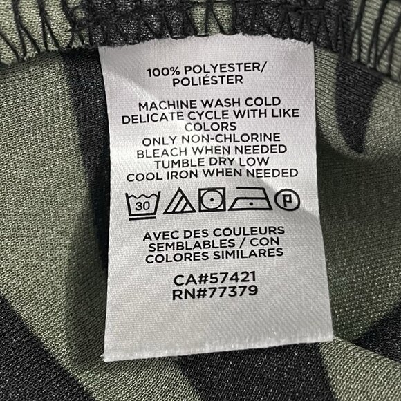 Ann Taylor Womens Blouse Size XS Round Neck Long Sleeves Zebra Print Green Black - Picture 6 of 6